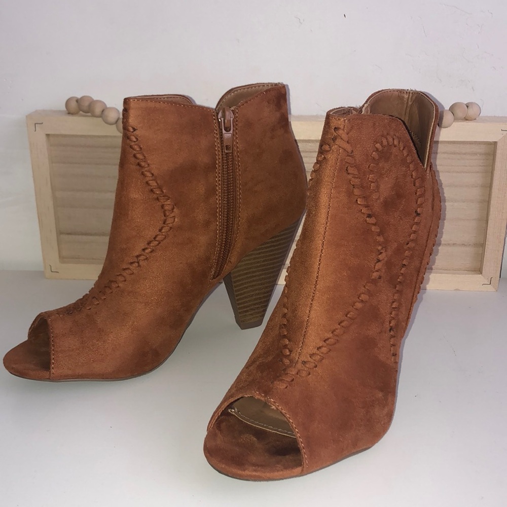 Peep toe booties
